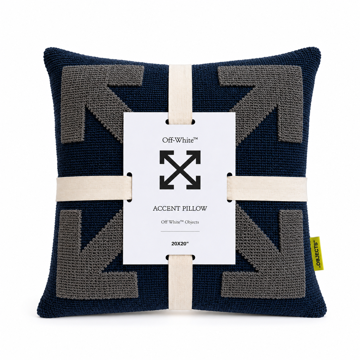 Off White Navy Arrow Pillow