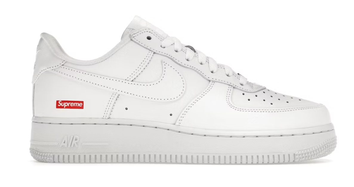 Supreme Nike Air Force 1 ホワイト Nike Air Force 1 Low Supreme White – Kicks Side