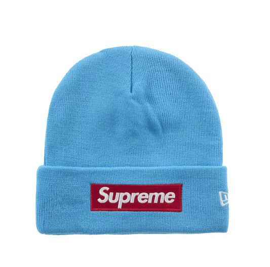 Supreme New Era Box Logo Beanie Cyan