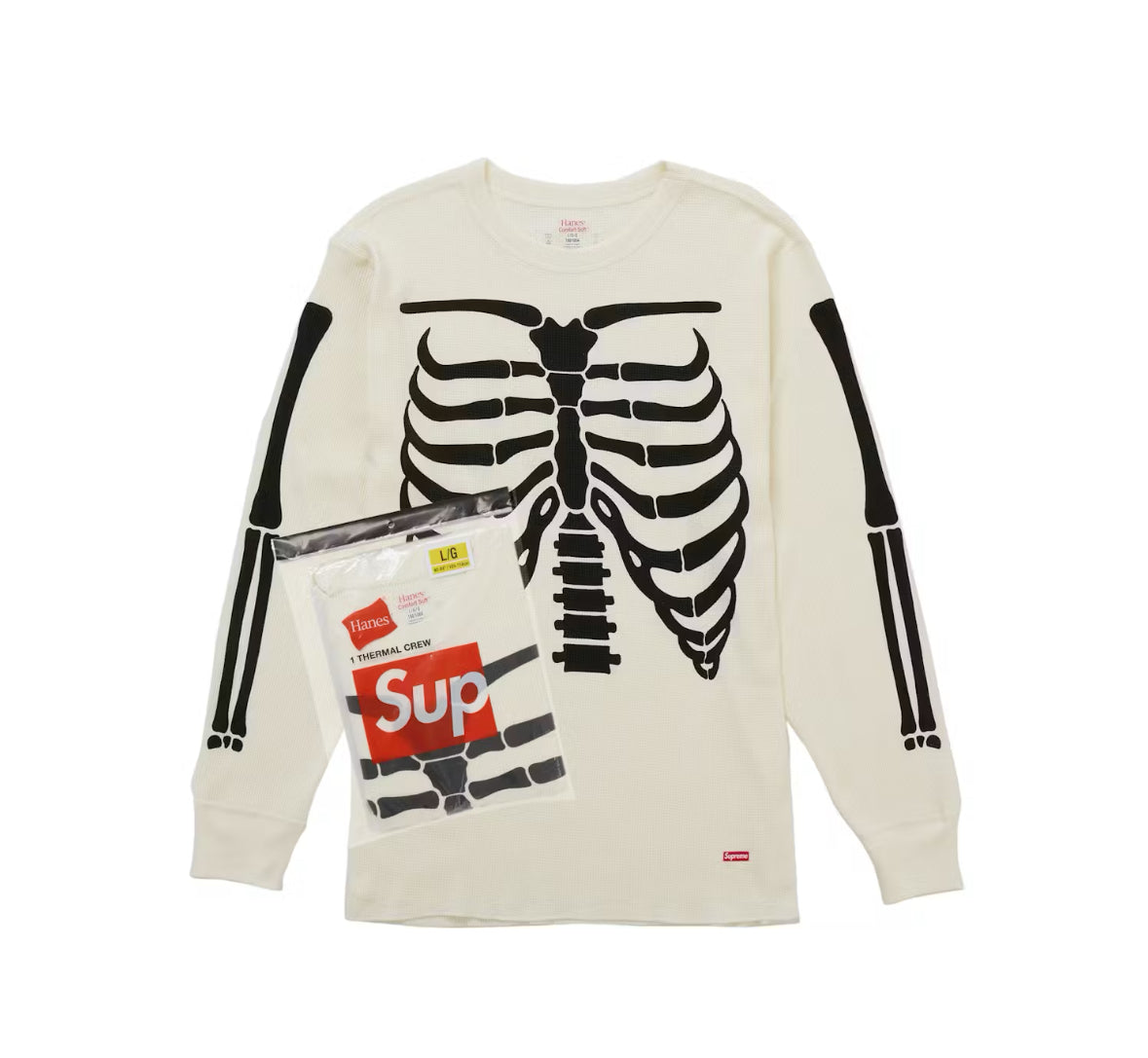 Supreme Hanes Bones Thermal Crew FW25 (1 Pack) White