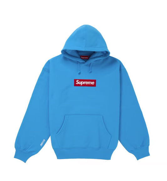 Supreme Box Logo Hooded Sweatshirt Cyan