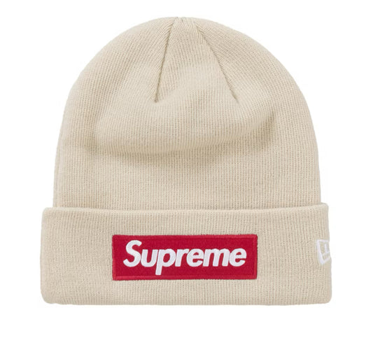 Supreme New Era Box Logo Beanie Stone