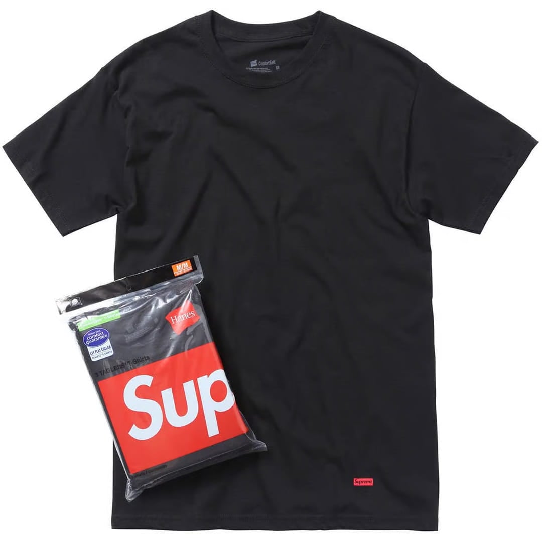 Supreme Hanes Tagless Tee (1 Szt.) Black