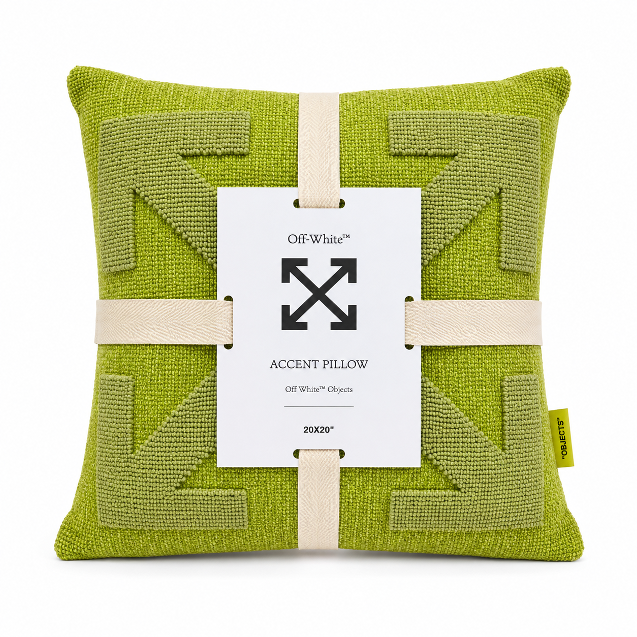 Off-White Green Arrow Pillow